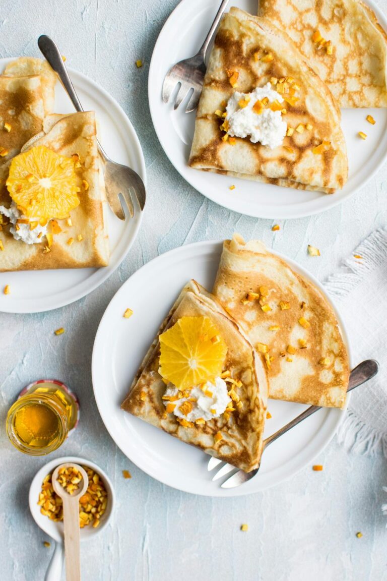 Crepes Suzette with Creme Fraiche